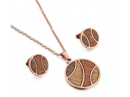 70 drevene sperky set earth rose gold
