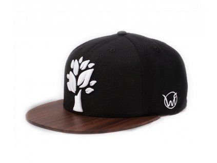 97 originalni snapback ze dreva walnut cerna