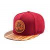 100 originalni snapback ze dreva zebrano cervena