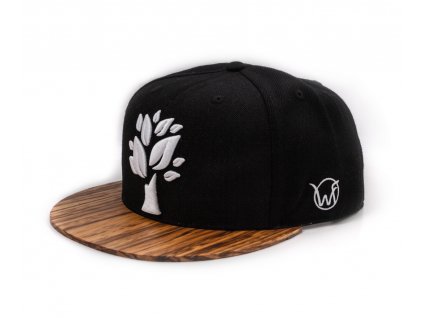 Holz-Snapback Zebraholz Schwarz, cap mit holzschild