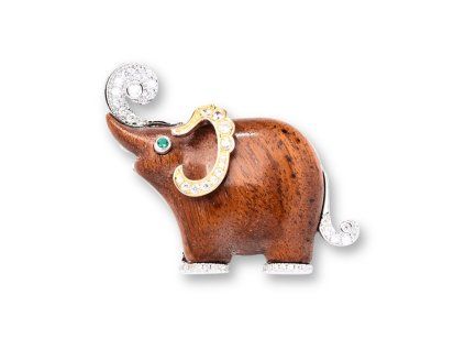 Holzbrosche Elefant