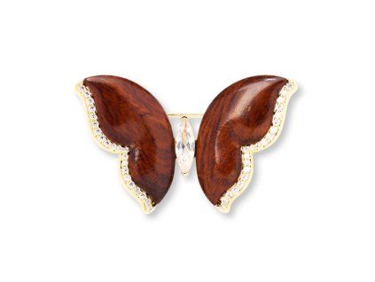 Holzbrosche Schmetterling golden