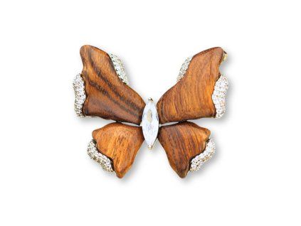 Holzbrosche Schmetterling silbern 1