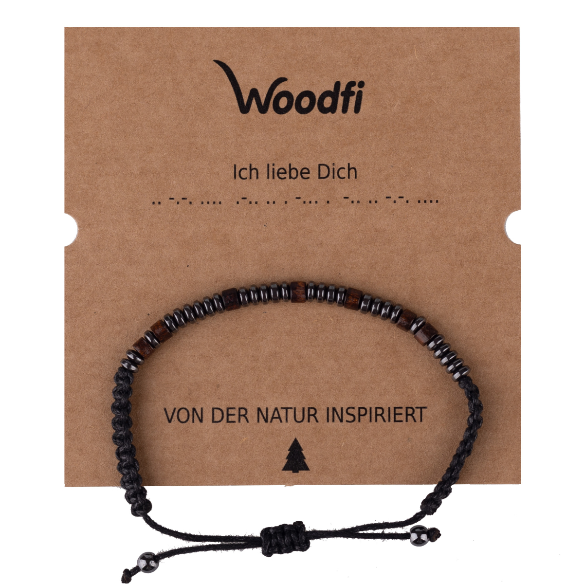 "Ich liebe Dich" - Armband mit Morsecode-Nachricht - Woodfi