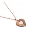 Halskette aus Holz Heart Rose Gold