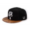 Holz-Snapback Zebraholz Schwarz, cap mit holzschild