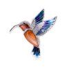 Holzbrosche Kolibri silbern 1