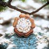 Holzbrosche Blume 4