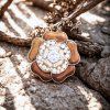 Holzbrosche Blume 2