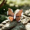 Holzbrosche Schmetterling silbern 3
