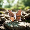Holzbrosche Schmetterling silbern 4