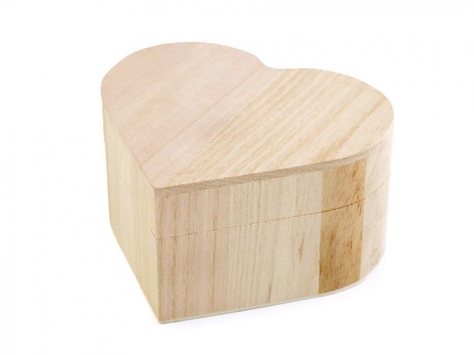 Dřevěná krabička srdíčko