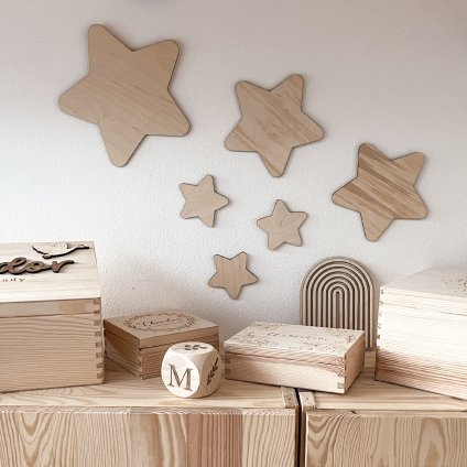 Dřevěné dekorační hvězdičky Woodify