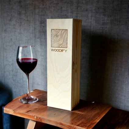 Dřevěná dárková krabice na víno s gravírováním na přání