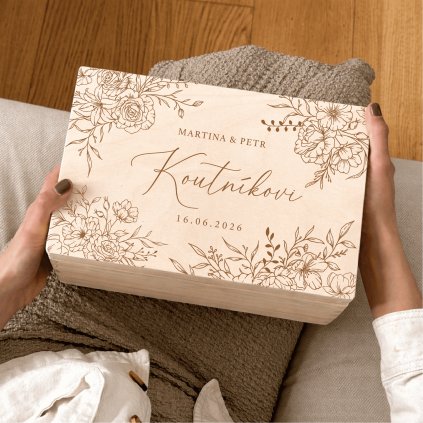 Dřevěný box s textem na přání