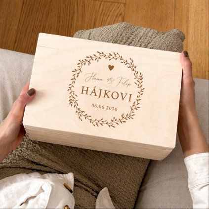 Dřevěný box na přání a dary na svatbu