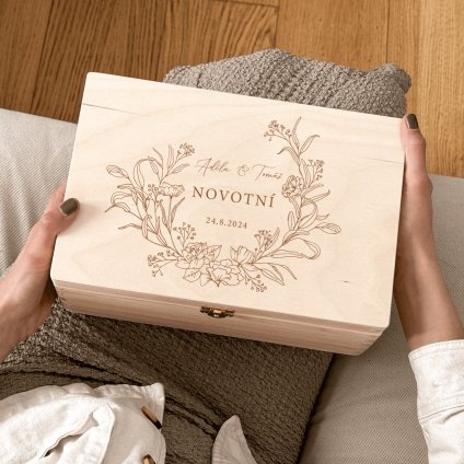 Dřevěný svatební box Woodify Wreath I