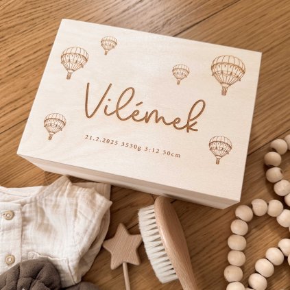 Dřevěný box na poklady se jménem