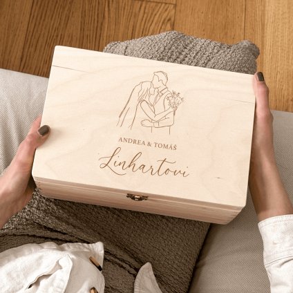 Dřevěný svatební box Woodify Linky