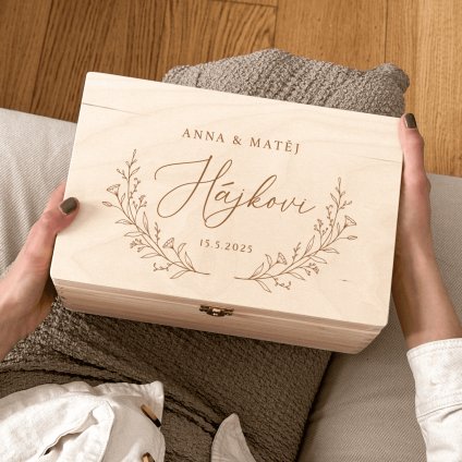 Dřevěný svatební box Woodify Věnce