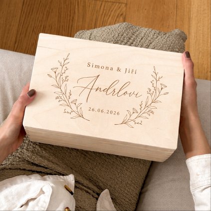 Dřevěný svatební box Woodify Věnce