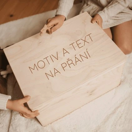 Dřevěný memory box s motivem na přání