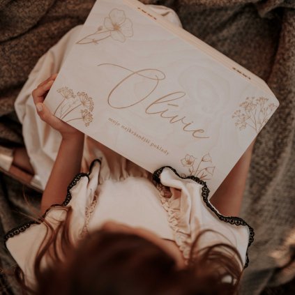 Dětský dřevěný box Woodify Kvítí