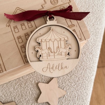 Vánoční ozdoba se jménem Woodify 3D Kolotoč