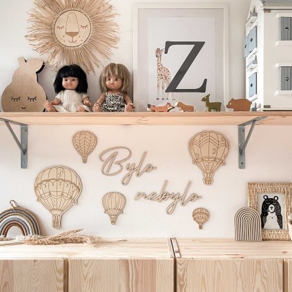 Dřevěná dekorace na zeď - BALÓNY
