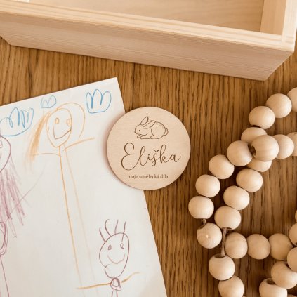 Dětský magnet se jménem Woodify Bunny