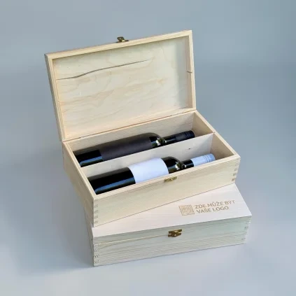 dreveny box na 2 lahve vina s gravirovanim