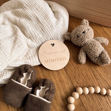 Dřevěný milník Woodify - Budeme mít miminko