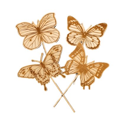 Dřevěná sada zápichů Woodify Sbírka motýlů
