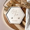 Dřevěný svatební tácek na prstýnky Woodify Hexagon