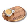 Dřevěný podnos pod kávu do kanceláře s gravírovaným loga firmy na přání Woodify