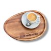 Dřevěný luxusní podnos pod kávu do kanceláře s laserovým gravírovaným loga firmy na přání