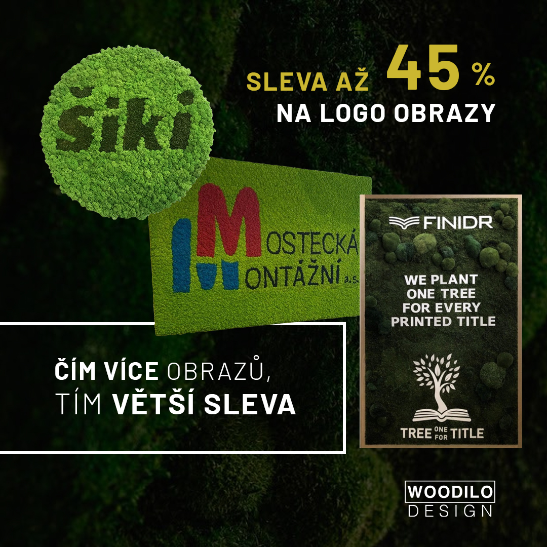 MNOŽSTEVNÍ SLEVA AŽ 45 %: Loga a nápisy v mechu (i každý jiný)