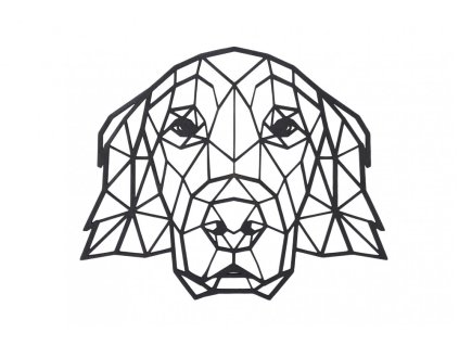 dreveny geometricky obraz zlaty retrivr 1000x665