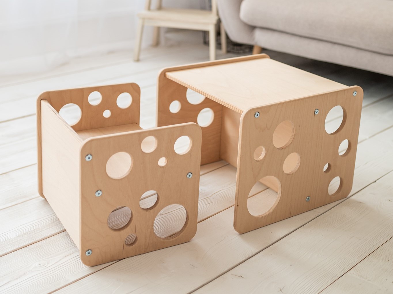 Levně Woodisio Židle TARA mini/midi/maxi Barva: Přírodní dřevo, Variant: Mini + Midi