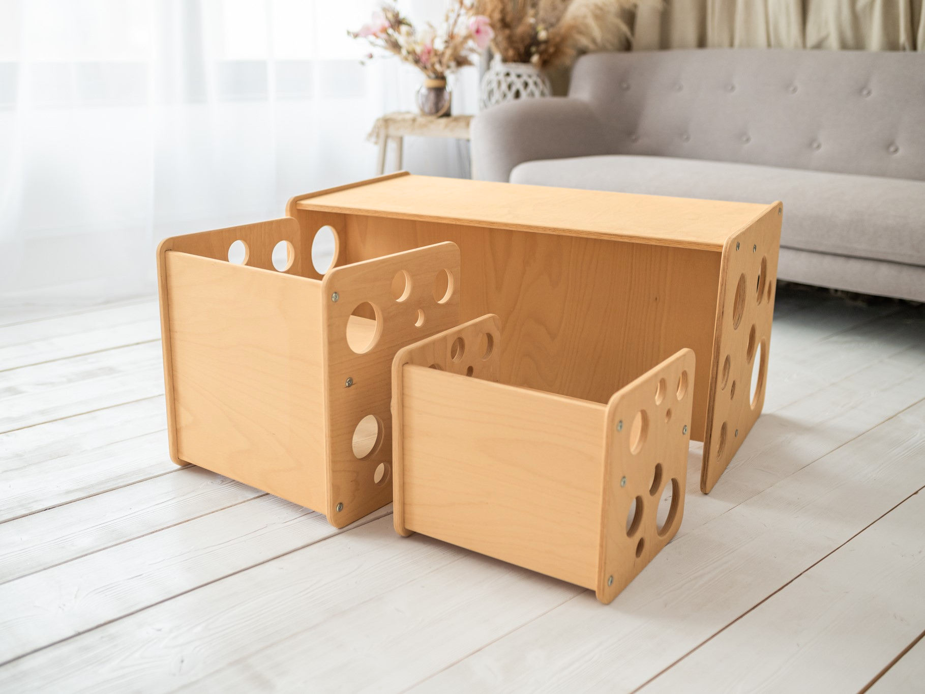 Levně Woodisio Židle TARA mini/midi/maxi Barva: Transparentní matný lak, Variant: Mini + Midi + Maxi