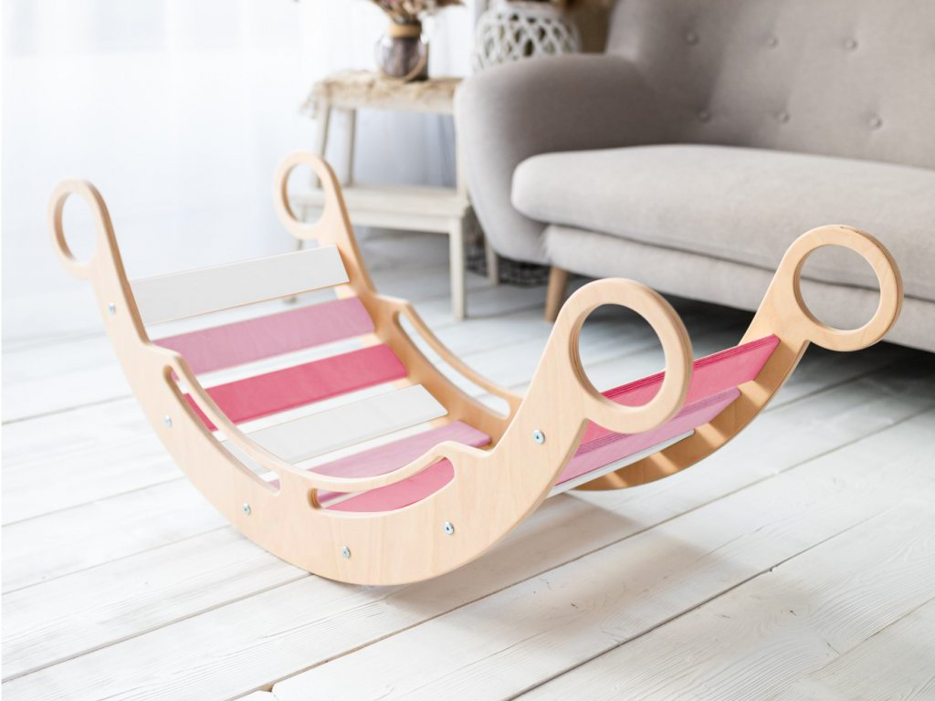 Levně Woodisio Houpačka s deskami LULU maxi Barva: Barevná - růžová