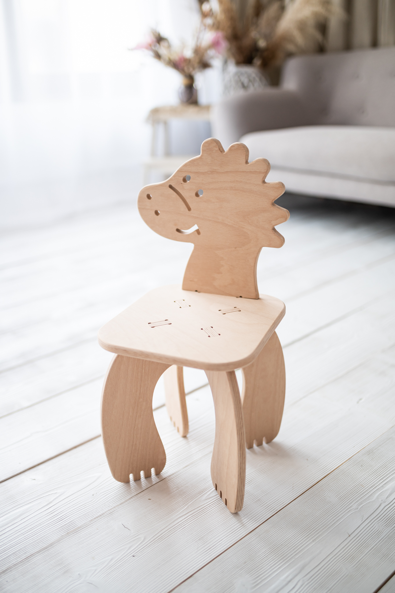 Levně Woodisio Židle ANIMAL Barva: Přírodní dřevo, Variant: Kůň