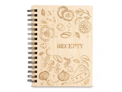 Dřevěný zápisník na recepty RECEPTÁŘ #1