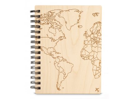 Dřevěný zápisník CESTOVATEL