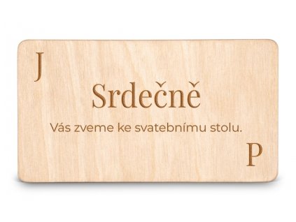 POZVÁNKA KE STOLU MONOGRAM gravír NATURE