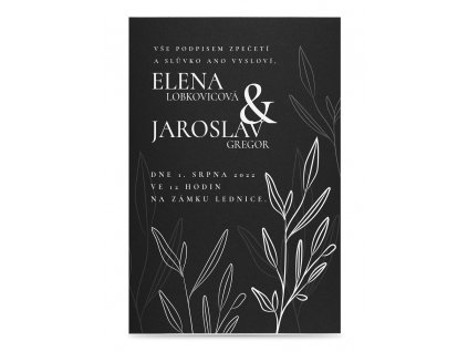 Paper wedding invitation LEAVES