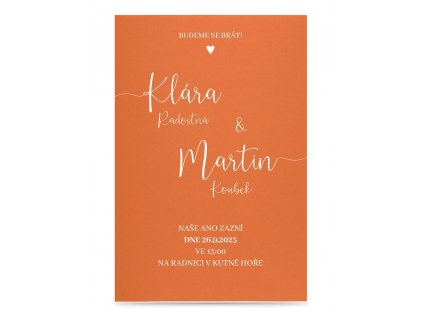 Papierové svadobné oznámenie LINE