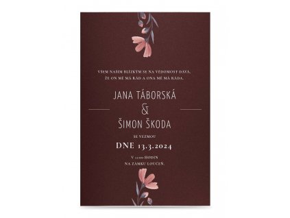 Paper wedding invitation FLORAL