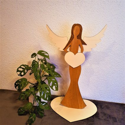 Anděl dřevěný - 60 cm