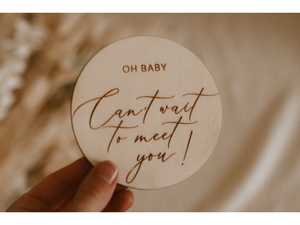 Dřevěný milníček pro těhotné - Can´t wait to meet you